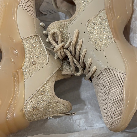 Steve Madden Women's Maxima Rhinestone Trainer Sneakers Blush Multi Size 8 - Picture 10 of 11